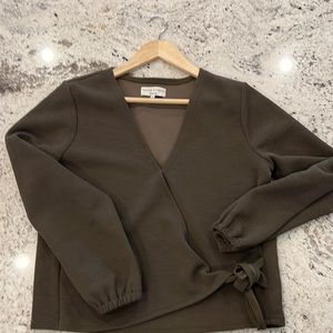 Madewell Green Wrap Blouse